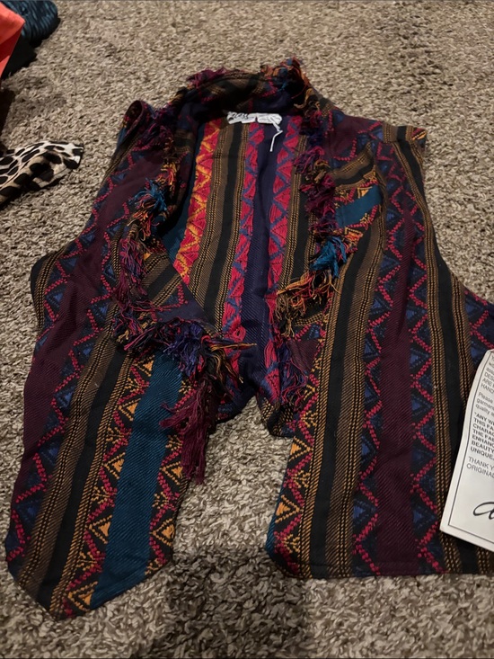 Jackets & Blazers - Boho Fringe Patterned Women's Vest - Multicolor